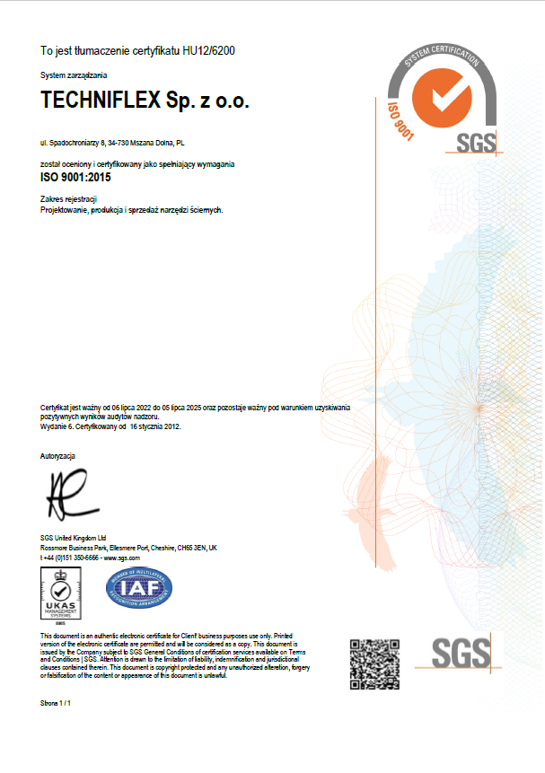 Certyfikat ISO9001